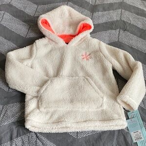 Cozy Cream Kids Hoodie with Neon Accents